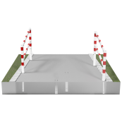 Access barriers | with triangular locking mechanism | swing-back | with top bar | hot-dip galvanized | total width: 3000 mm